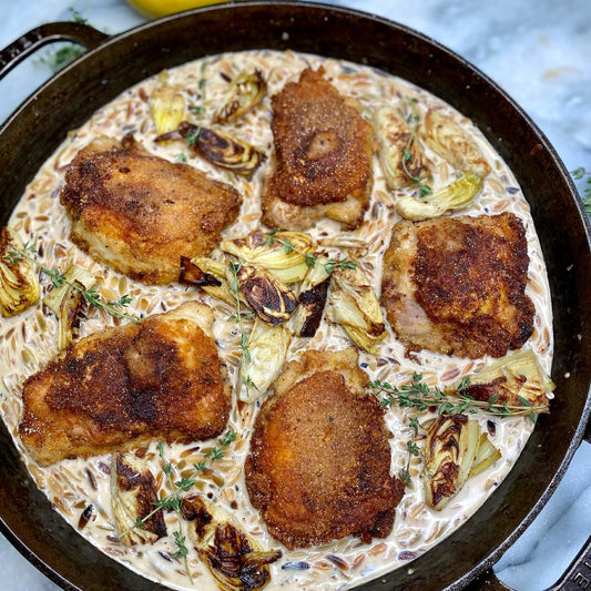 Chicken Artichoke Marsala Orzo