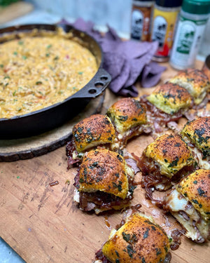French Onion Sliders with Queso