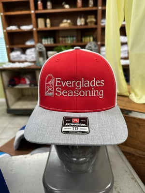 Everglades Snapback Mesh Hat Heather, Red and White