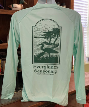 Everglades Sportswear Mint and Dark Green Fishing Shirt