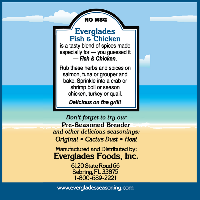 Everglades Fish and Chicken Seasoning Everglades Foods, Inc.
