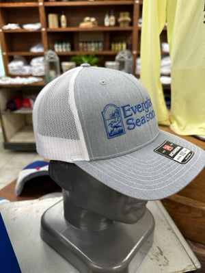 Everglades Snapback Mesh Hat Heather Grey with White