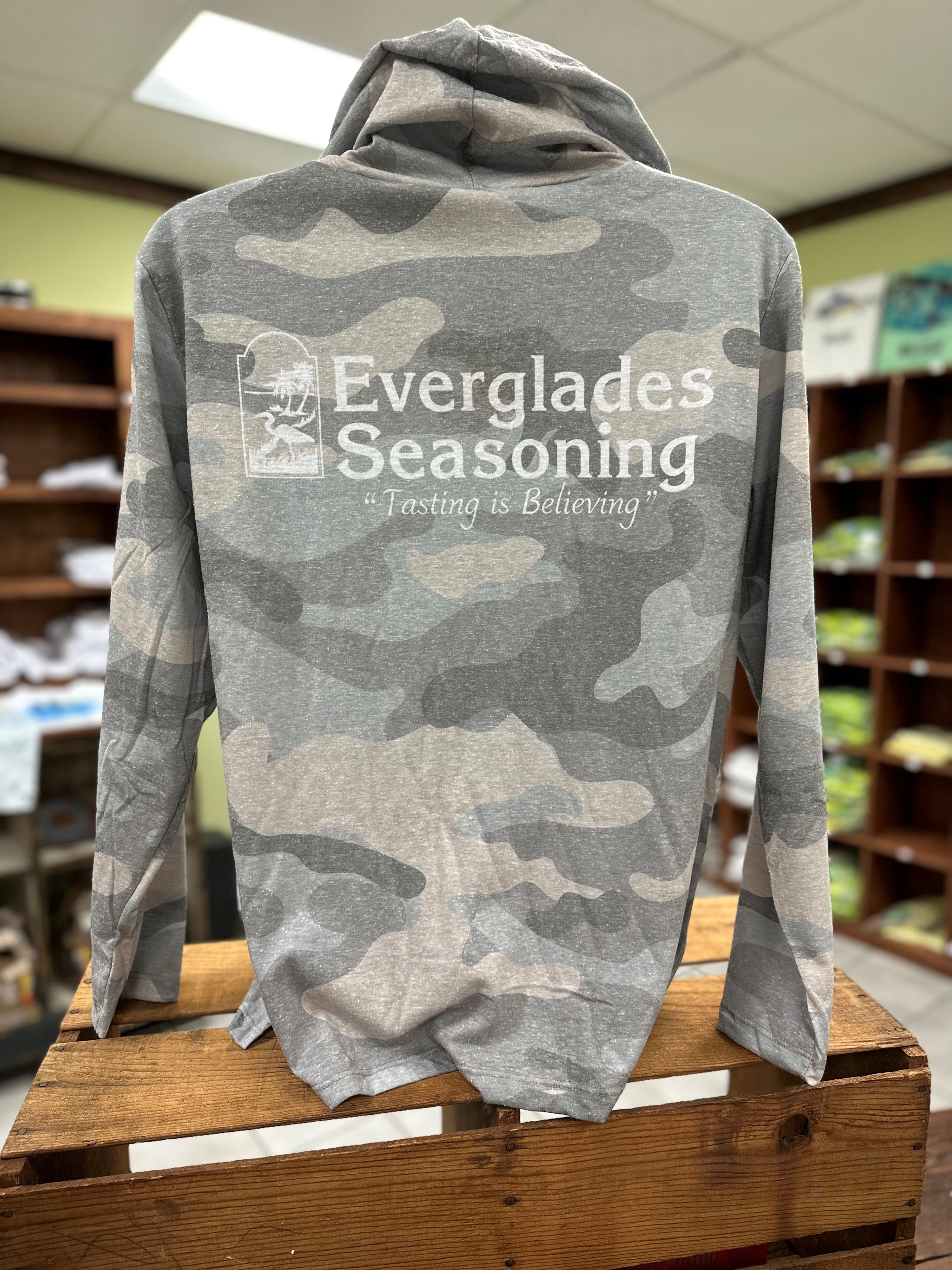 Everglades Tri-Blend Camo Fishing Shirt with Hoodie - Everglades Foods, Inc.