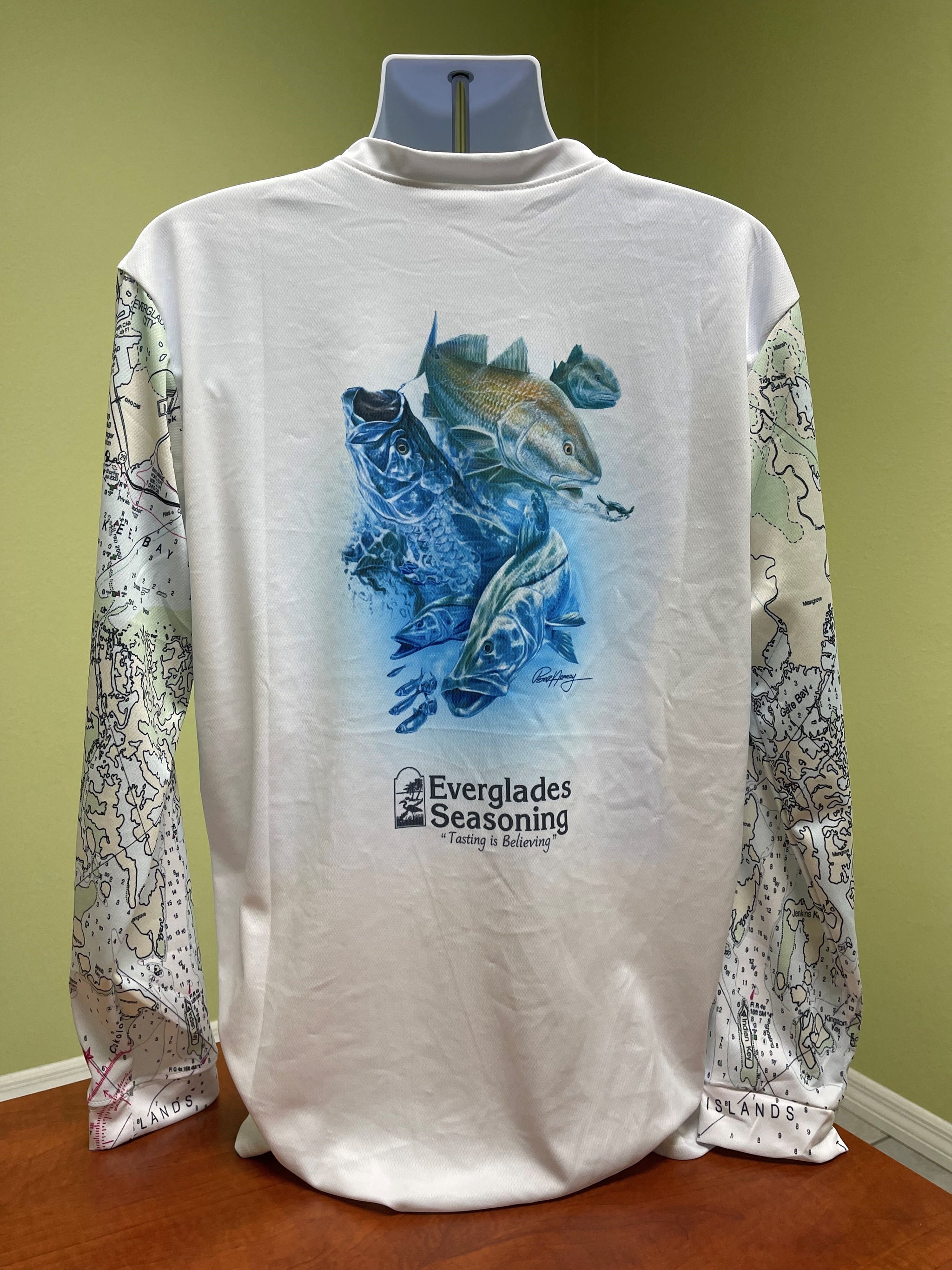 Everglades City Map Mesh Fishing shirt - Everglades Foods, Inc.