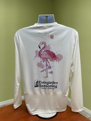 Everglades Sportswear Watercolor Flamingo Fishing Shirt