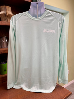 Everglades Sportswear Mint and White Logo Fishing Shirt